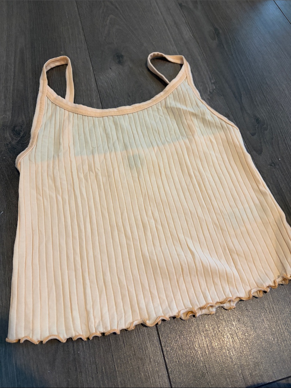 Old Navy Peach Ribbed Spaghetti Strap Tank Top - Women